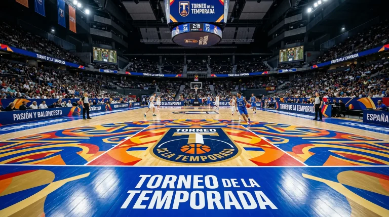 Cancha de baloncesto NBA con diseño especial del In-Season Tournament