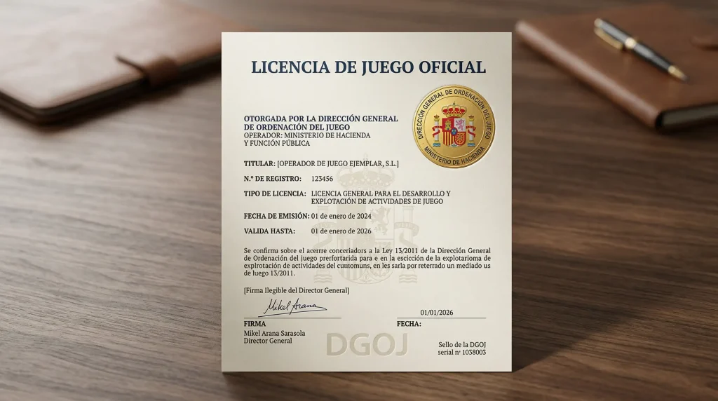 Sello oficial de licencia de juego online de España DGOJ