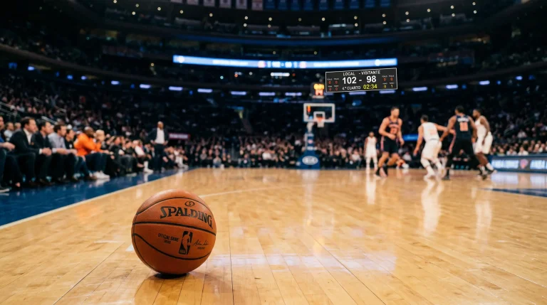 Mercados de apuestas NBA con pantalla mostrando cuotas de baloncesto